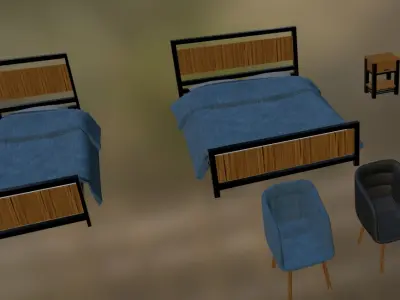 Industrial Bedroom Pack 3D model