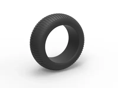 Vintage monster truck tire Scale 1 to 25 3D print model