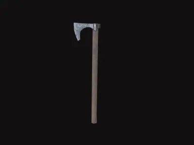 Medieval Axe Low-poly 3D model 15