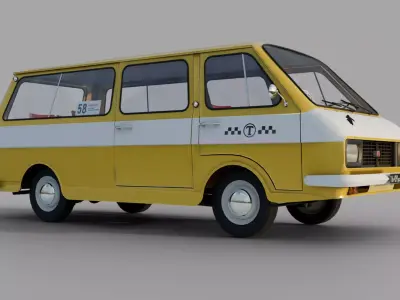 Taxi RAF-2203 Low-poly 3D model