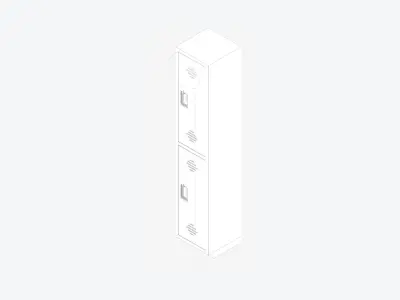 Locker - Plastic - Locka - Classic Extra - Double Tier Low-poly 3D model
