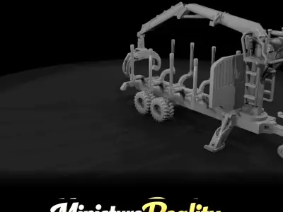 1-87 Small logging trailer with Print Ready STL 3D print model