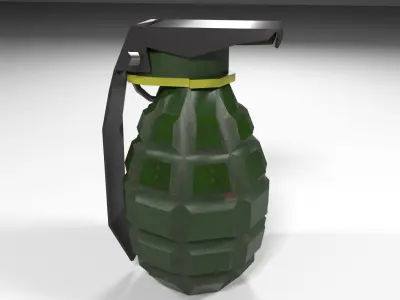 Green steel grenade MK-II Low-poly 3D model