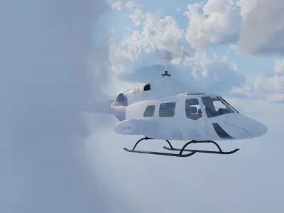 Helicopter Low Poly flying in sky Low-poly 3D model