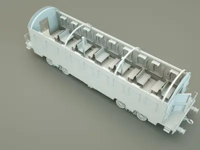 Train vagon 3D model purchase