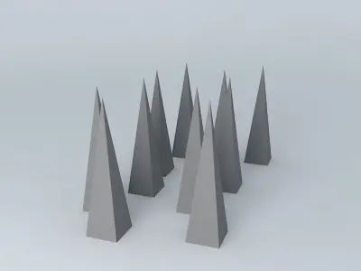 Spikes group of cones Free 3D model