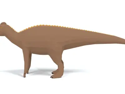 Low Poly Cartoon Edmontosaurus Dinosaur Low-poly 3D model