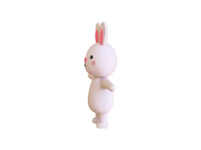 High-Quality 3D Bunny Character Cartoon  Low-poly 3D model