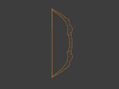 Low Poly Bow and arrow 3D model