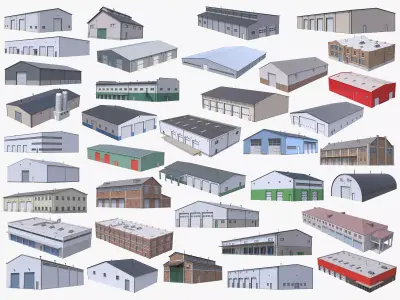 37 Industrial Buildings Collection 3D Model Pack