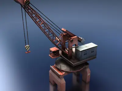 Dock Crane Low-poly 3D model purchase