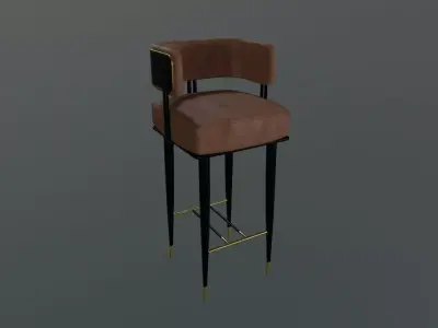 Bar Chair Low-poly 3D model