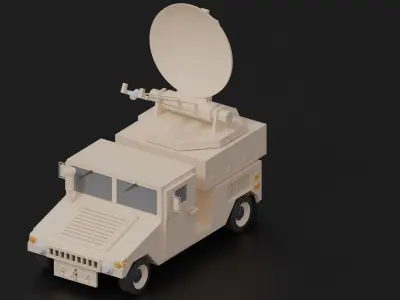 Cartoon HUMVEE Military Hummer Collection Low-poly 3D model