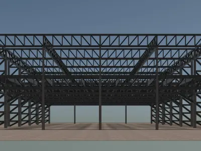 Steel structure frame 3D model