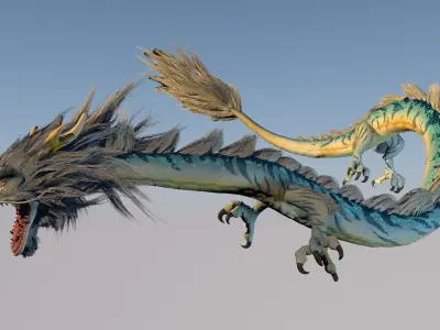 Chinese dragon Low-poly 3D model purchase