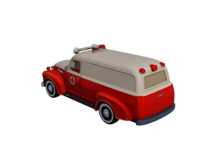 1950s Vintage Ambulance Classic Emergency Medical Vehicle 3D model