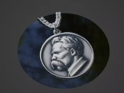 Nietzsche Medallion 3D print model buy