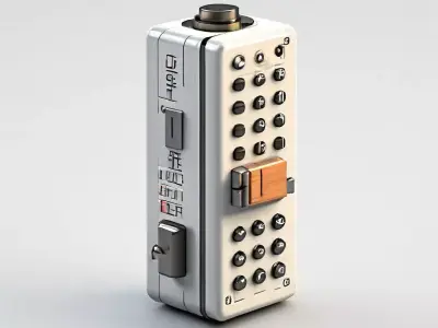 Retro Futuristic SciFi Gadget Low-poly 3D model
