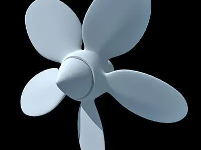 White 5 Side Propeller 3D model
