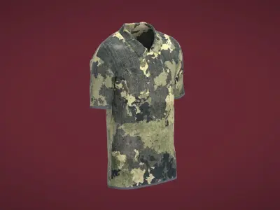 Military Outfit - T-shirt Low-poly 3D model 3