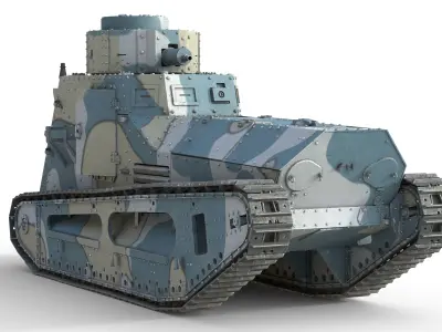LK II Light Tank Low-poly 3D model