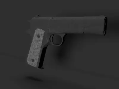 Animation  gun colt brazilian   Low-poly 3D model