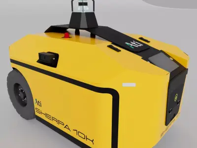 Sherpa 10k industrial vehicle package carrier Low-poly 3D model