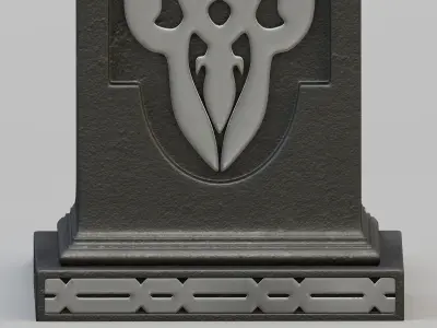 Square pedestal pillar Low-poly 3D model
