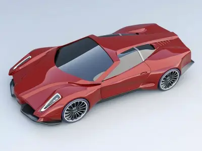Akarios futuristic car concept redesigned 3D model