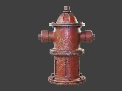 Old Rusty Fire Hydrant 3D model