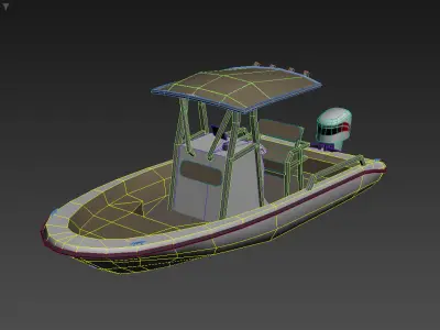 Fishing Motor Boat Boston Whaler 2  LOWEST Low-poly 3D model