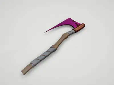 Game asset Pink-Headed Axe with Unique Design 3D model
