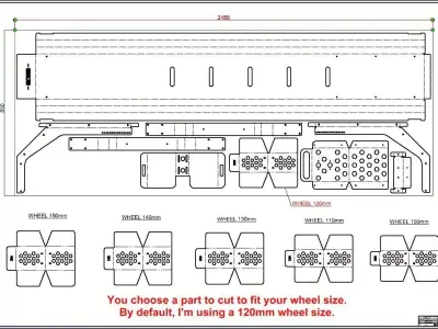 Motorcycle Dolly Plans  - Motorbike Mover - Full BOM 2D 3D 3D model