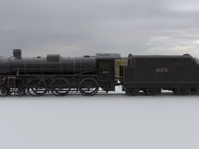Locomotive and Coalcar model RIGGED 3D model