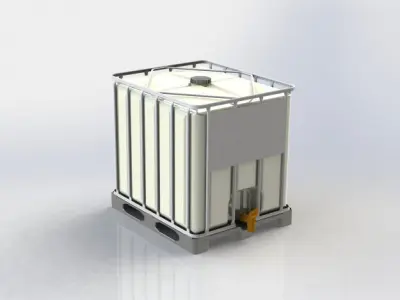 250 gallon IBC Liquid storage tote tank 3D model