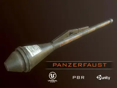 German Panzerfaust WWII grenade launcher pbr Low-poly 3D model