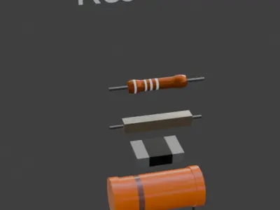 Electrical components  Low-poly 3D model