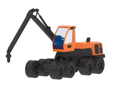 Harvester Forestry 391XH Simplified Low-poly 3D model