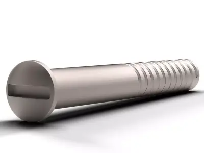 Flat Screw  Low-poly 3D model