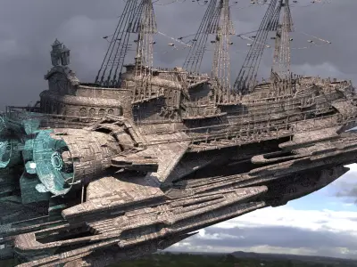 Black Pearl Airship 1 Ship 3D model 3D model