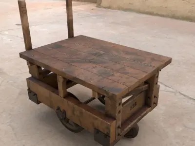 Vintage Factory Cart 3D model