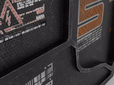 Sci-Fi Mechanical Control Panel Industrial Wall Panel Low-poly 3D model