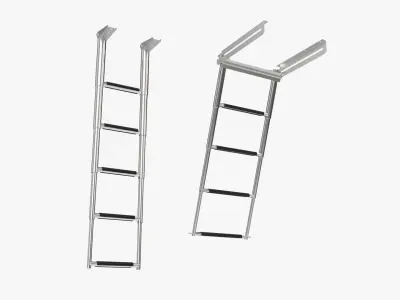 2 Boat Stainless Telescopic Folding Ladders 3D model