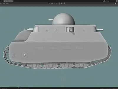 FIAT2000 TANK BASE MESH Low-poly 3D model