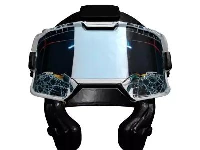 HighTech Visor with Cracked HUD 3D model