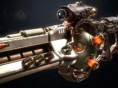 The Steampunk Sniper Low-poly 3D model