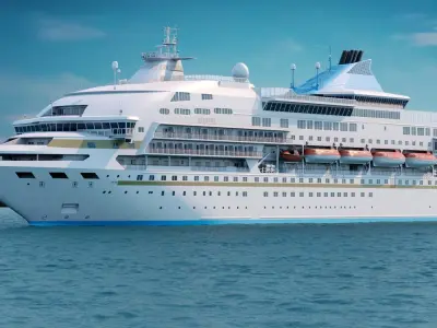 Sleek Medium Sized Cruiseship Low-poly 3D model