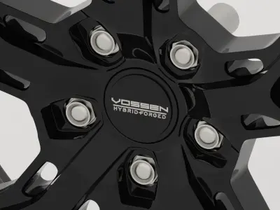 Vossen HF-5 Rims Low-poly 3D model