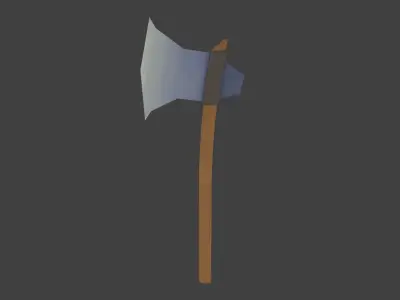 Simple Axe with Basic Texture Low-poly 3D model