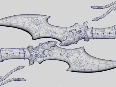 A knife set with gemstones 3D model